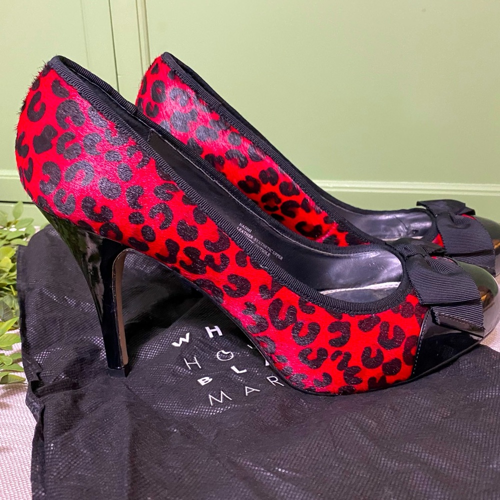 Gorgeous rare White House black market animal print pumps as is